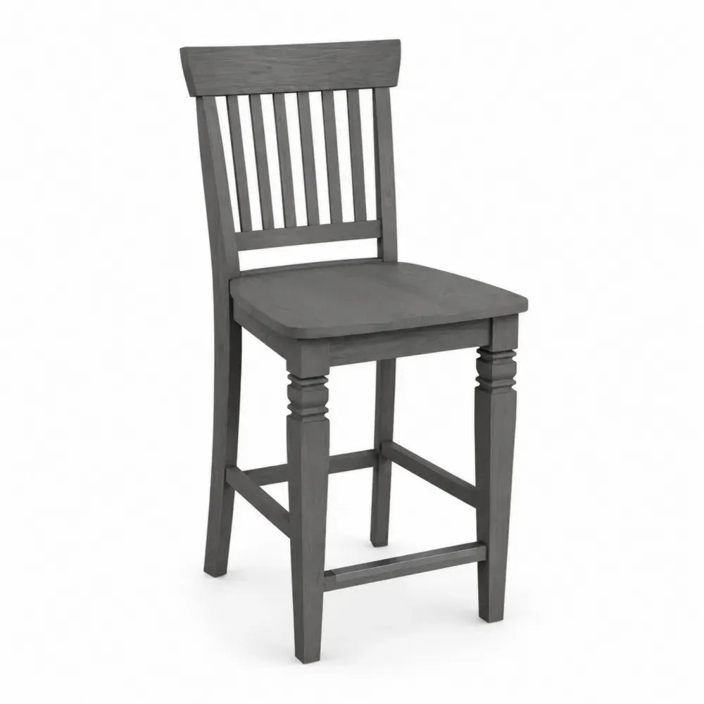 Barstuhl Eichenholz Grau 108 cm Rückenhöhe