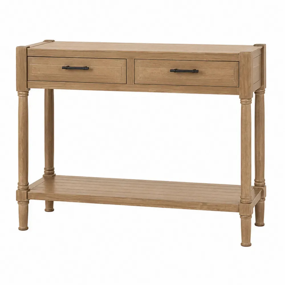 Konsolentisch aus Eichenholz mit 2 Schubladen 101x33x81cm