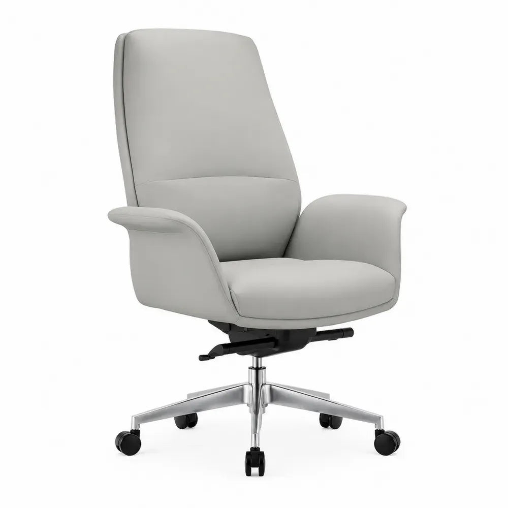 Verstellbarer Bürostuhl aus PU-Leder mit Aluminiumfuß
