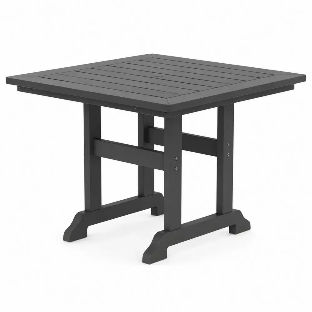 Quadratischer Gartentisch aus Aluminium, Anthrazit, 90x90x75cm