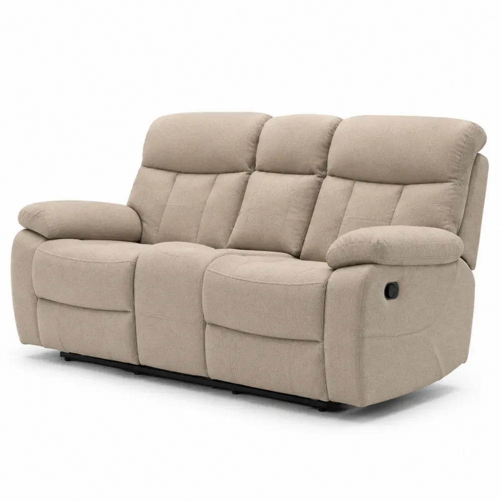 3-Sitzer Sofa Beige Polyester mit Liegefunktion