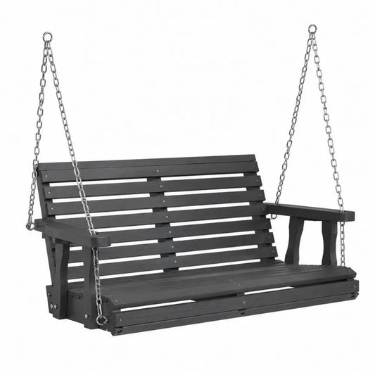 Schaukelbank aus Holz mit verzinkten Ketten 150cm Schwarz