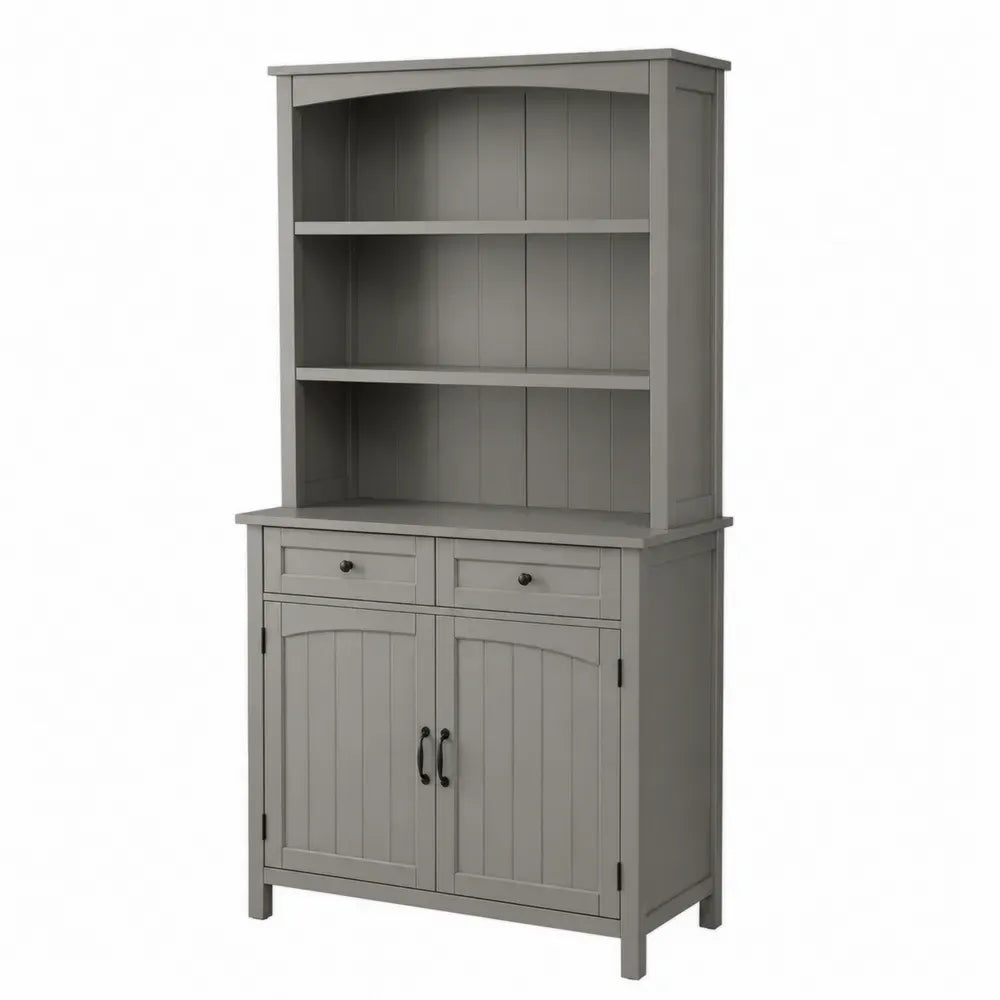 Holzschrank mit Regalen Grau 90x40x180 cm