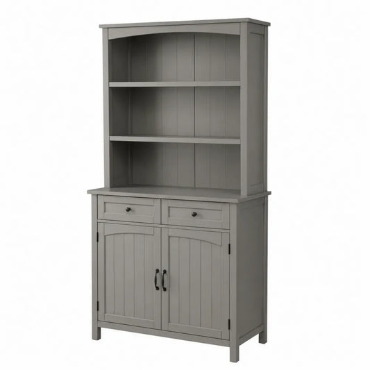 Holzschrank mit Regalen Grau 90x40x180 cm