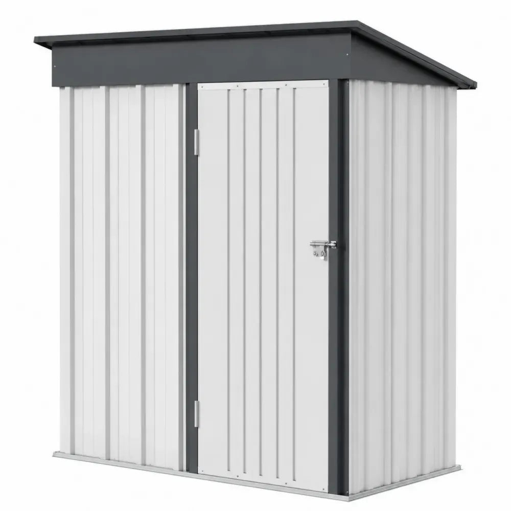 Metall Geräteschuppen Stahl Grau/Weiß 210 cm