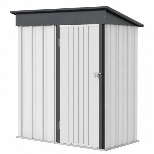 Metall Geräteschuppen Stahl Grau/Weiß 210 cm