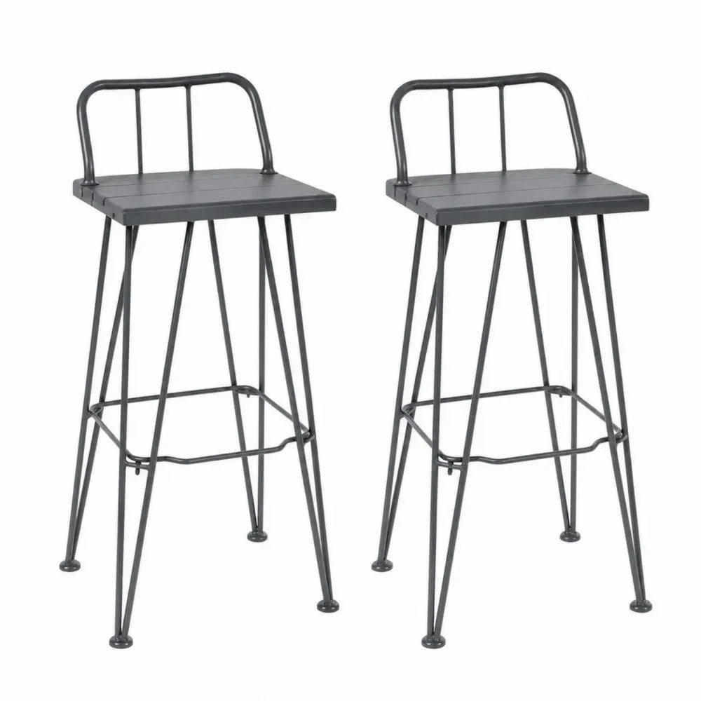 2er Set Barhocker Metall Schwarz Höhe 75 cm
