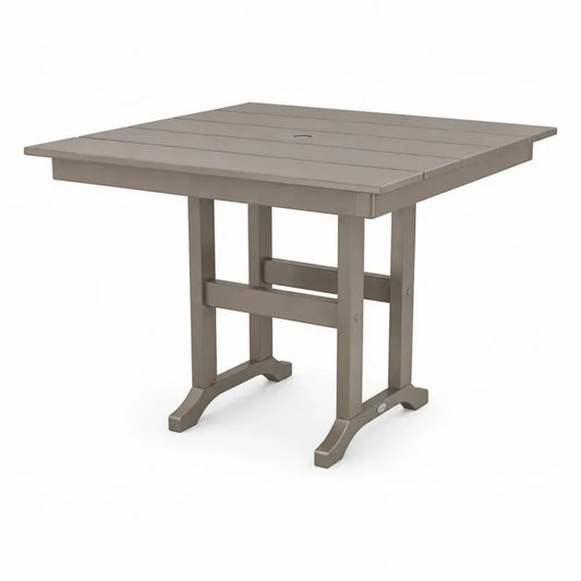 Gartentisch aus Kunststoff, Grau, 90 x 90 x 75 cm