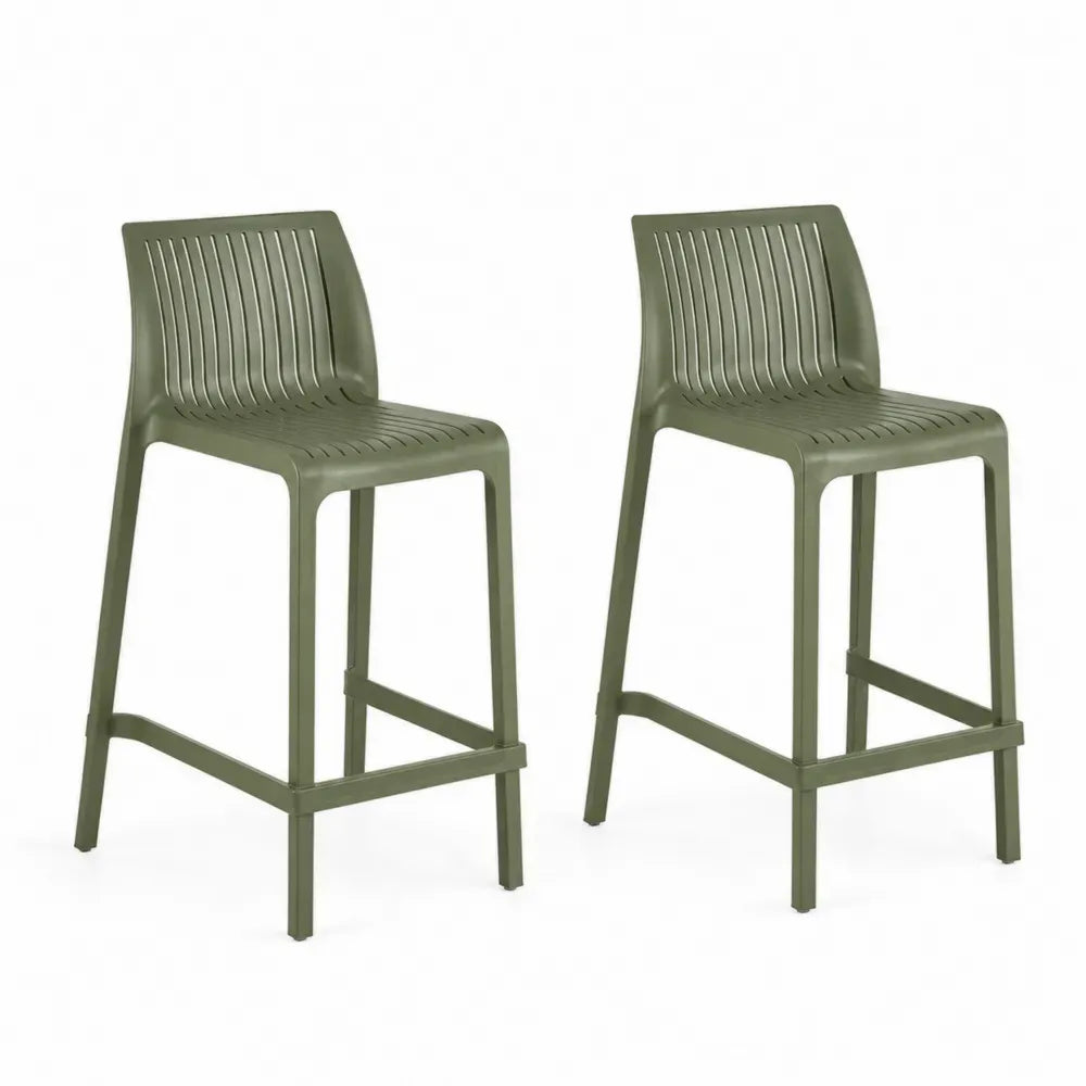 2er-Set Barhocker aus Polypropylen Grün 110 cm