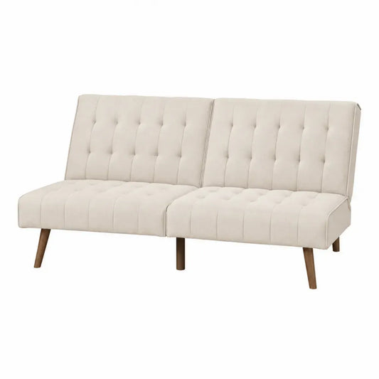 2-Sitzer Sofa Beige Stoff Massivholz 180cm