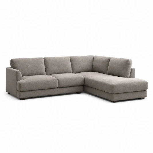 Ecksofa Stoff Grau L-förmig 280x160x85cm