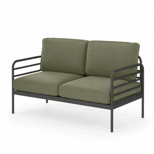 2-Sitzer Sofa Metallrahmen Polyester Grün