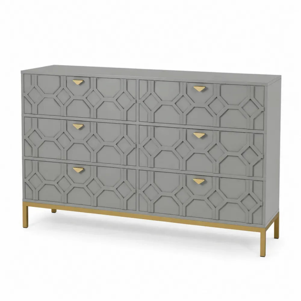 Kommode aus MDF-Holz mit Messingdetails 120x40x80cm