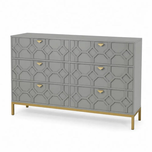 Kommode aus MDF-Holz mit Messingdetails 120x40x80cm