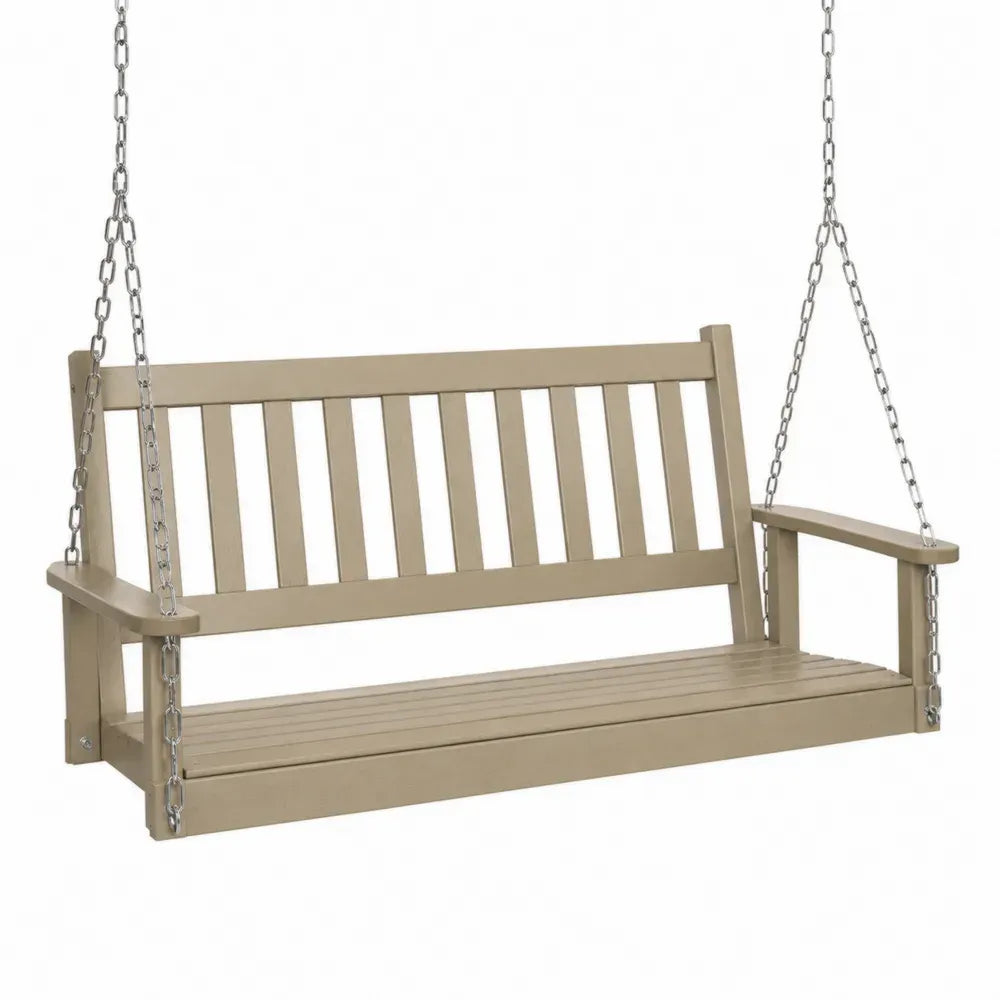 Outdoor Hängeschaukel aus Holz 150 cm Beige