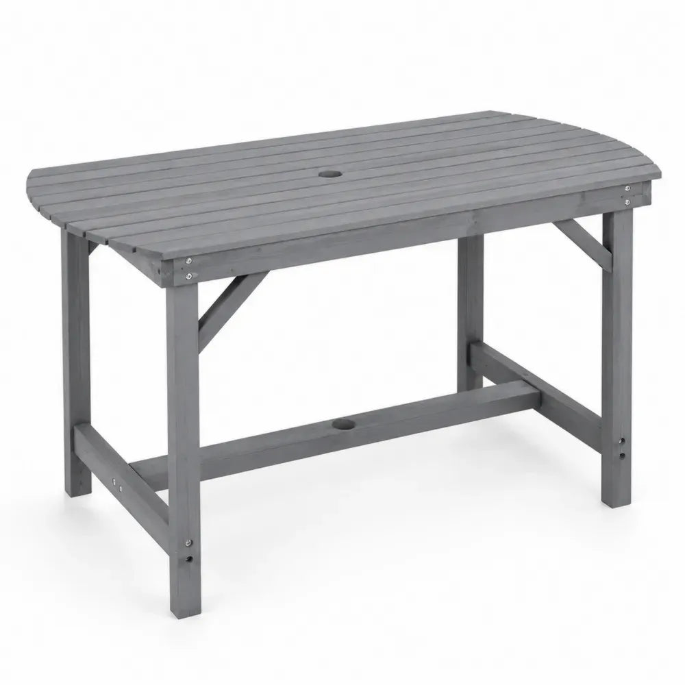 Gartentisch Rechteckig Massivholz Grau