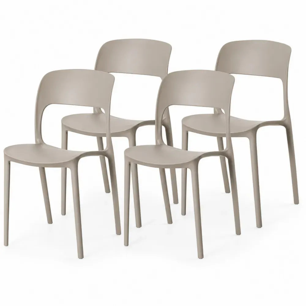 4er Set Stühle Beige Polypropylen