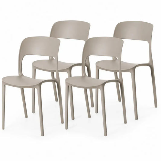 4er Set Stühle Beige Polypropylen