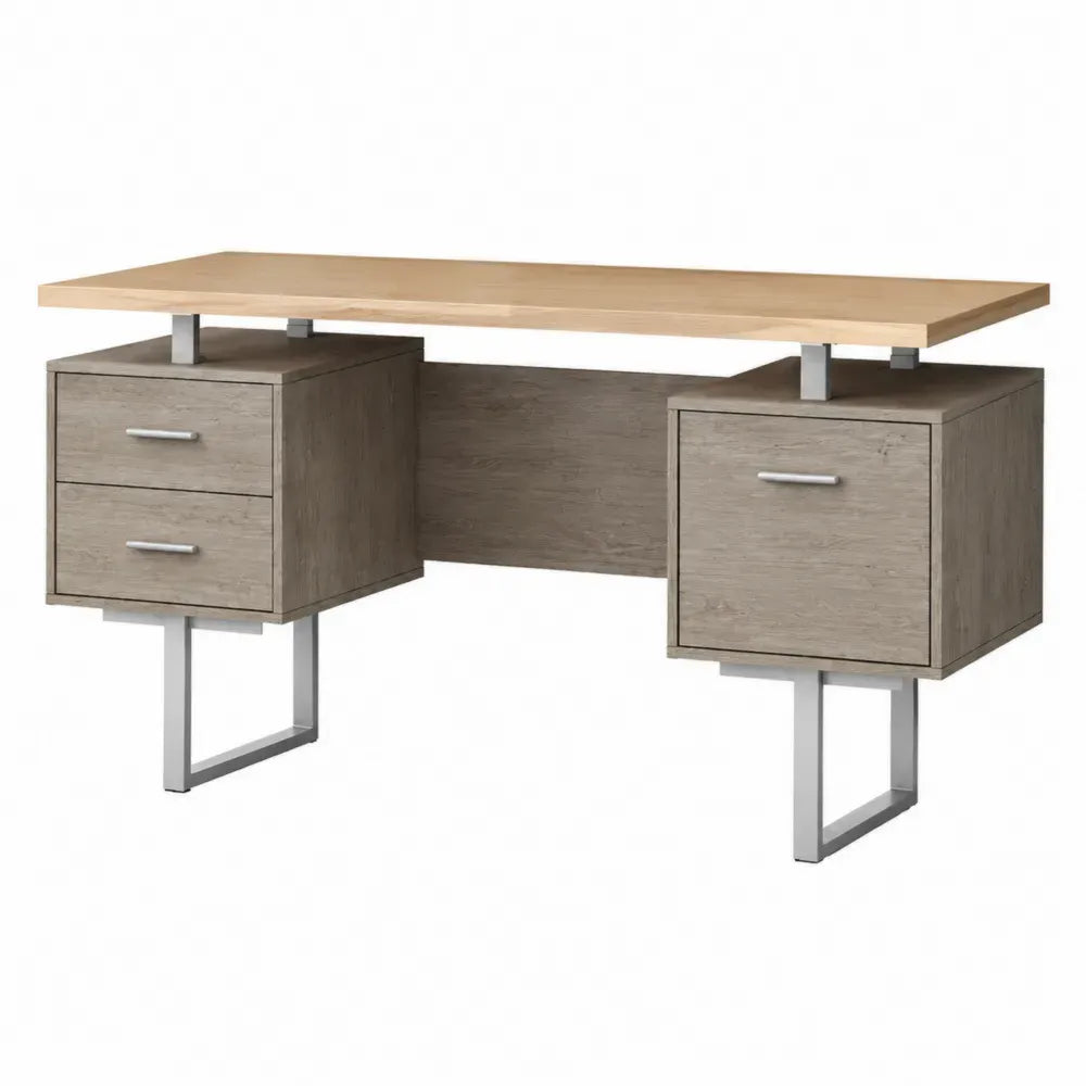 Schreibtisch mit Holz- und Metallelementen 150x60x75cm