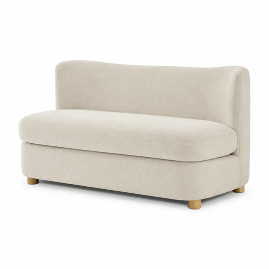 Zweisitzer Sofa Bouclé-Stoff Beige 150cm