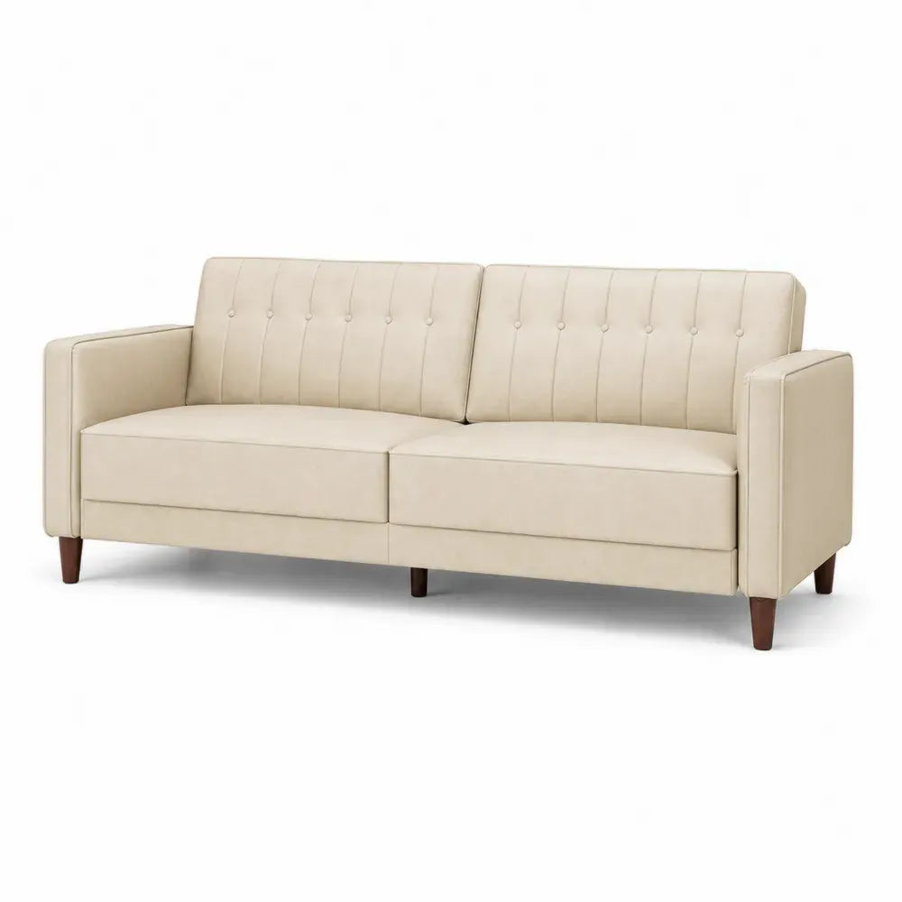 3-Sitzer Sofa Beige Kunstleder