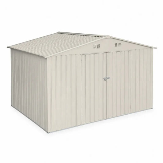 Metall Garten Geräteschuppen Verzinktem Stahl Beige 257x205x177 cm